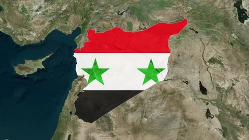 World Map Zoom to Syria Flag Reveal