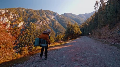 Hiking Through the Beautiful Pyrenees Mountains in Spain During Sunset