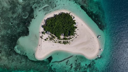 Drone Aerial view of the beautiful Patawan island in Balabac, Philippines.