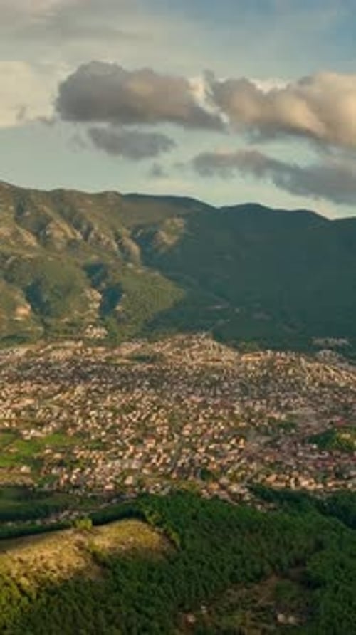Drone view of untouched mountain scenery