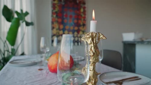 A cozy dinner table setting for the fall months.