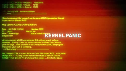 Kernel Panic On Hacking Error Message Digital Screen Message On Computer Screens
