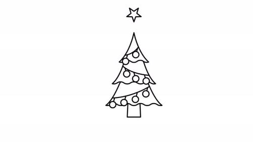 outline Christmas tree icon animation illustration animation motion graphic design video