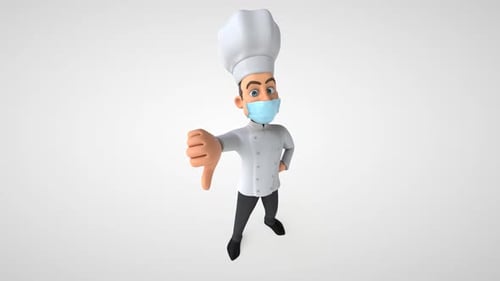 Chef divertido com uma máscara