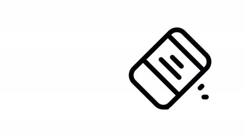 Animated Line Art Eraser Icon for Correction Concepts