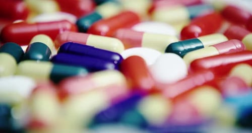 Colorful Capsules and Pills Close-Up