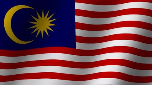 Malaysia Flag Waving Seamless Loop Animation