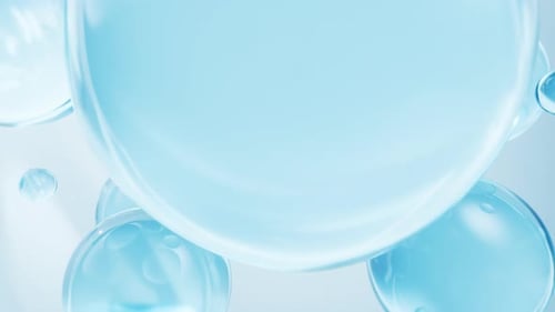 Fondo de burbujas azules transparentes