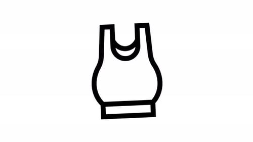 Minimalist Line Icon Animation of Sports Bra Tank Top