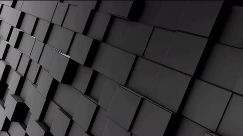 Abstract Geometric Black Cubes Up Down Movement Background