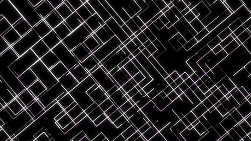 Abstract Glowing Geometric Grid Lines Motion Background