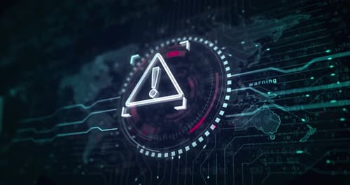 Alert cyber attack symbol loop digital concept