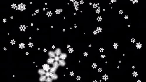 Snowflake Falling Alpha Channel Background 4K