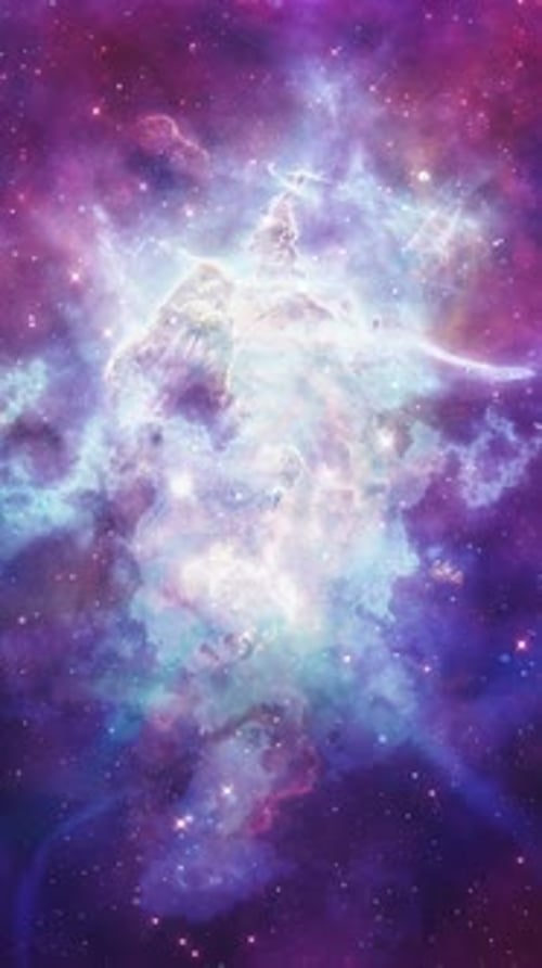 Vibrant Abstract Nebula with Shimmering Stars Vertical Background