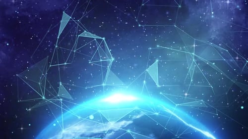 Futuristic Global Network Connection Loop Background