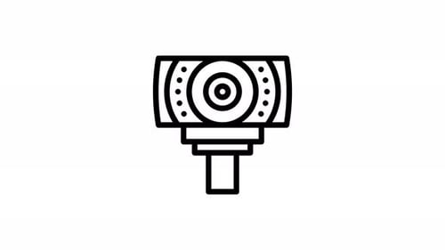 webcam line icon animation