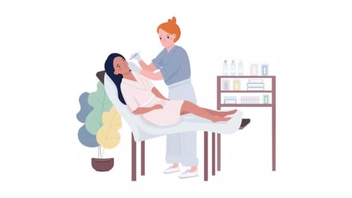 Cosmetic Injection Procedure 2D Flat Design Animation