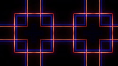 Neon Geometric Pulsating Pattern Background Loop