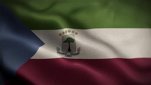 Equatorial Guinea National Flag Waving Seamless Loop