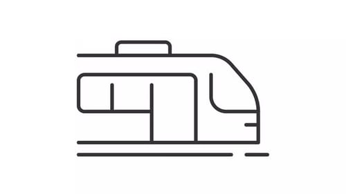 Animated Line Art Train Icon for Transportation Projects