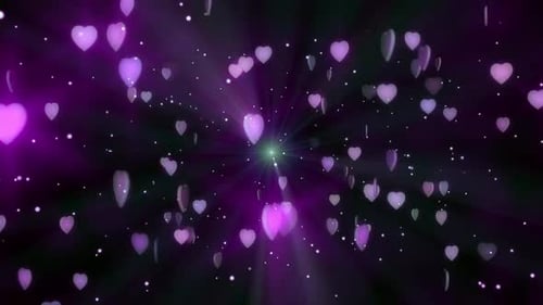 Beweglicher Bewegungshintergrund mit rosa Herzen