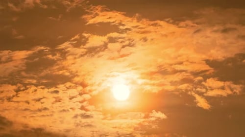 Sun Shining Through Clouds During Golden Hour