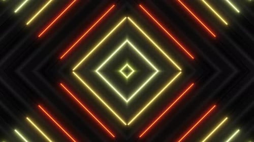 4 K Colored Neon Pattern Loop 7