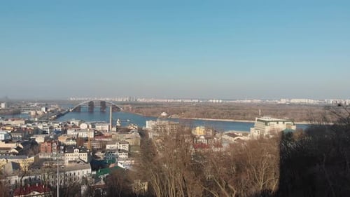 Ukraine Kiev from above city centre day and night 4k 30fps