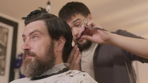 Man Gets Haircut at Home, Personal Grooming