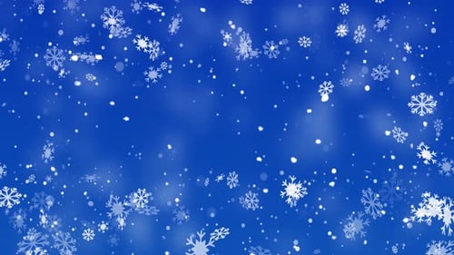 Seamless Animated Snowfall on Blue Winter Background