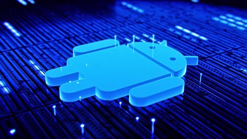 Android Icon And Fiber Optic Lines