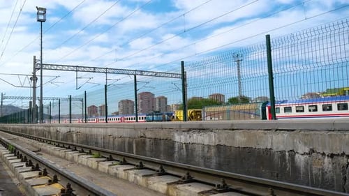 Timelapse of Train Tracks and Clouds