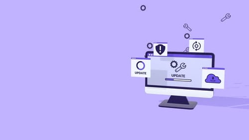 Animated Software Update and System Maintenance Concept with Copy Space.