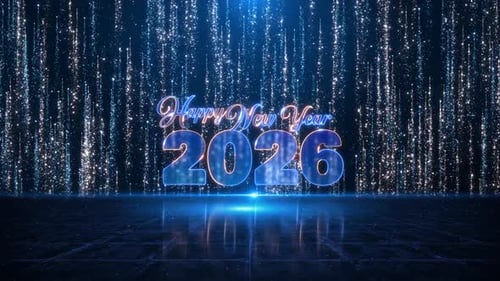 Happy New Year 2026 Sparkling Celebration Title Animation