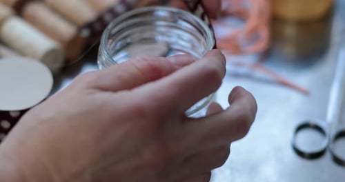 Decorating Glass Jar with Ribbon for Decoration