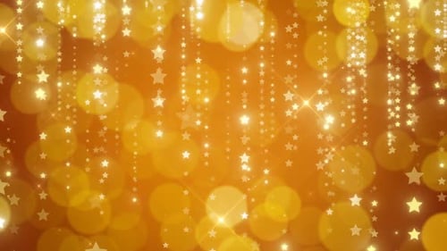 yellow rain particles golden background abstract