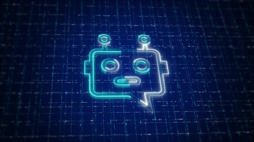 Futuristic AI Chatbot Icon Digital Loop Animation