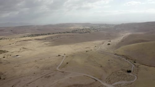 Israel desert Jordan Valley, aerial view