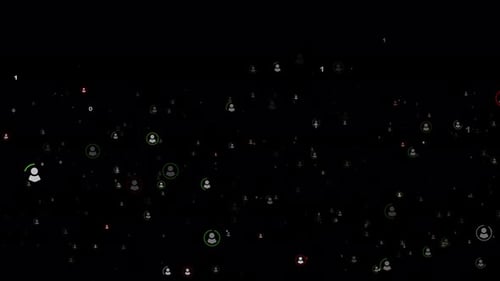 Weltkarte mit Benutzersymbol, digitalem Code und Datenverarbeitung, digitale Technologie, Geschäftsanimation