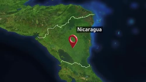Nicaragua Country Zoom from Space