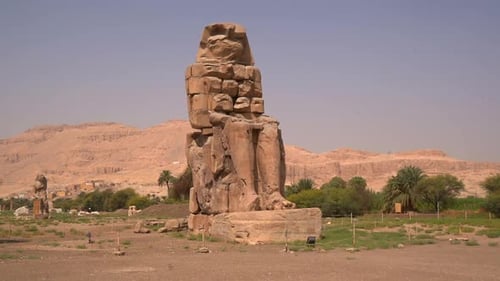 Sculpture of the ancient pharaohs in the city of Luxor. Egypt, hd video, tourism returns after 6 mon