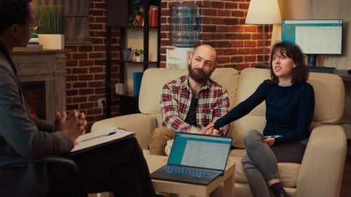 Couple in Counseling Session with Therapist