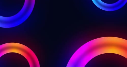 Abstract Neon Gradient Flowing Rings Background