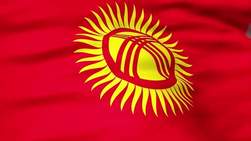 Seamless Loop Waving Flag of Kyrgyzstan
