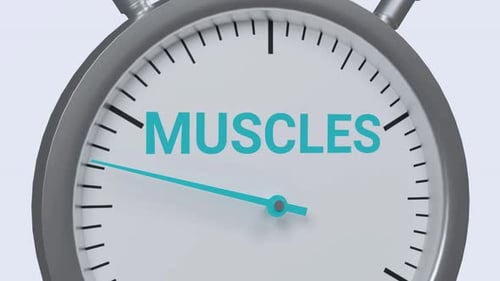 Stopwatch Gauge for Muscle Health and Fitness Progress Animation