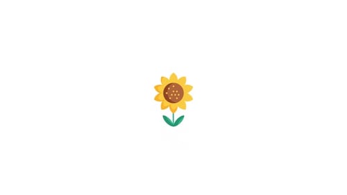 Animation mit Sonnenblumen-Symbolen