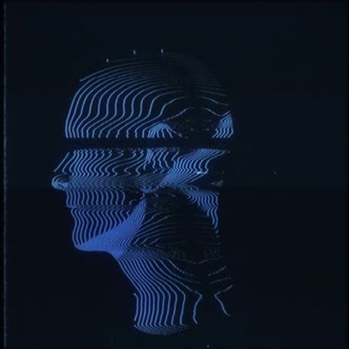 Futuristic Digital Head Rotation with Glitch Effect