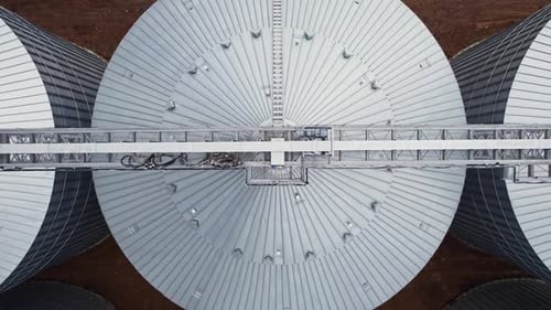 Giant Steel Grain Silos Grain Storage and Processing Industry in the Food Industry