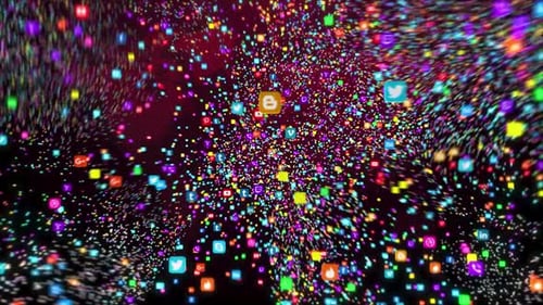 Dynamic Social Media Icons World Map Logo Reveal