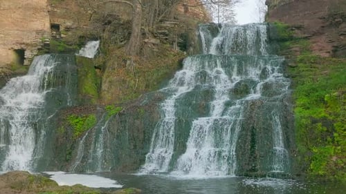 Waterfall Green River Water Rocks Landscape Nature Forest